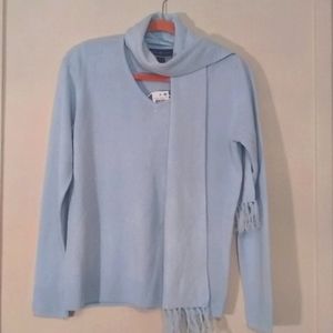 NWT Karen Scott V-neck scarf sweater, S